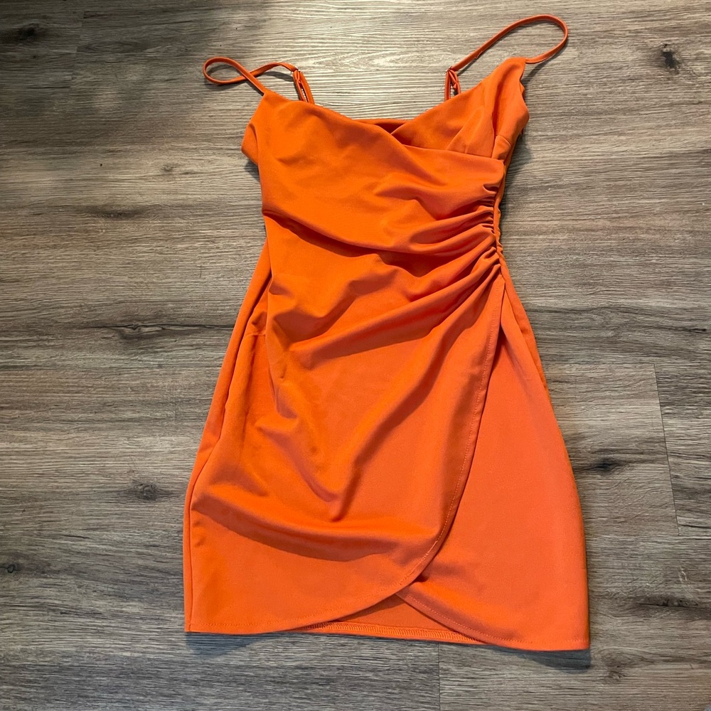 Orange bodycon dress